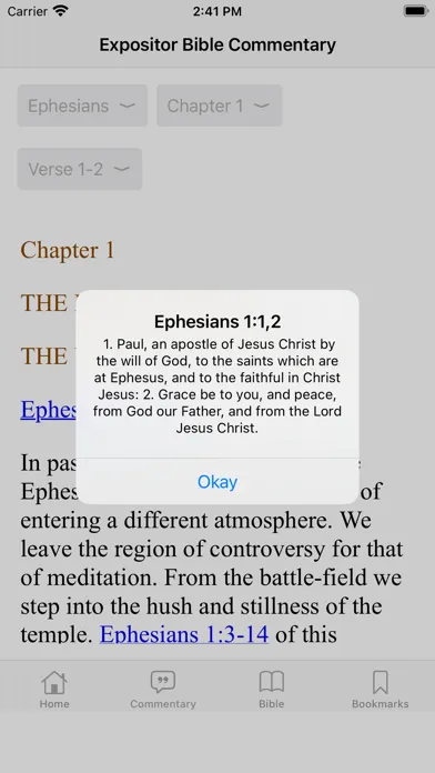 Capturas de tela do Expositor Bible Commentary
