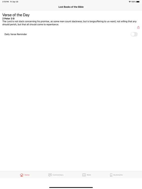 Ảnh chụp màn hình của The Lost Books of the Bible iPad 