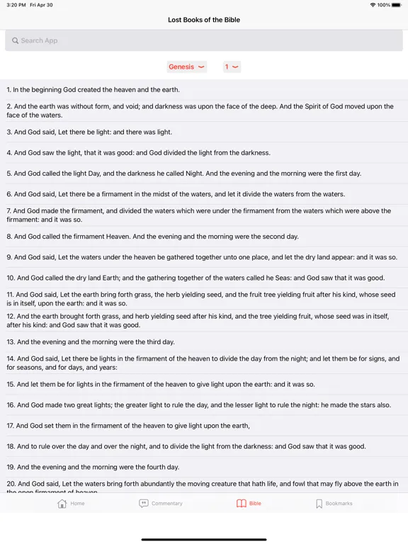 Ảnh chụp màn hình của The Lost Books of the Bible iPad 