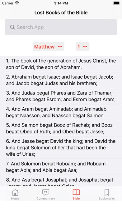 Ảnh chụp màn hình của The Lost Books of the Bible