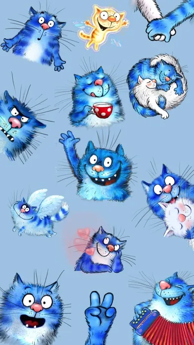 Blue Cat Emojis স্ক্রিনশট