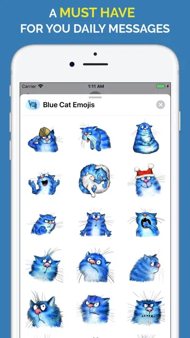 Blue Cat Emojis স্ক্রিনশট