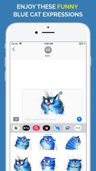 Blue Cat Emojis স্ক্রিনশট