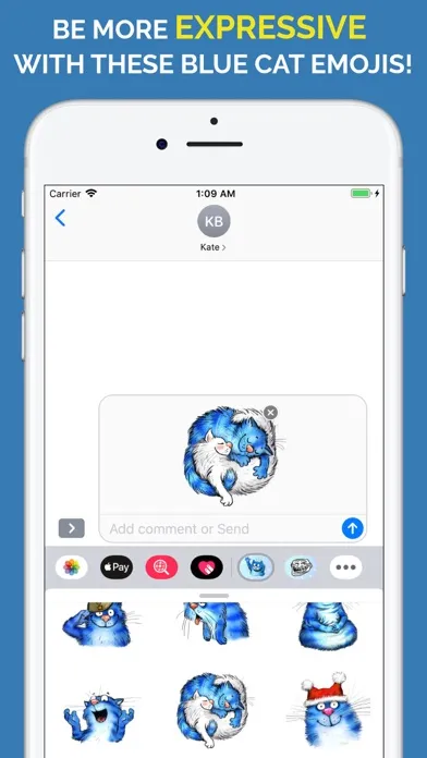 Blue Cat Emojis স্ক্রিনশট