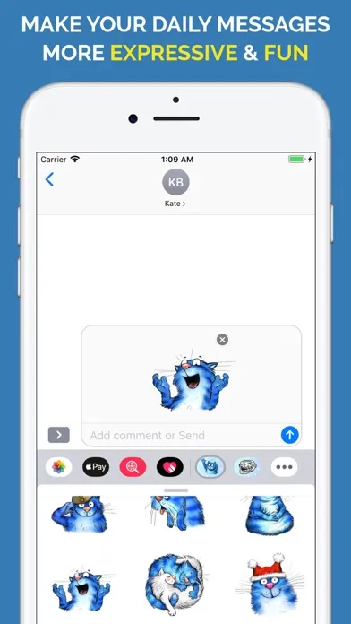 Blue Cat Emojis স্ক্রিনশট