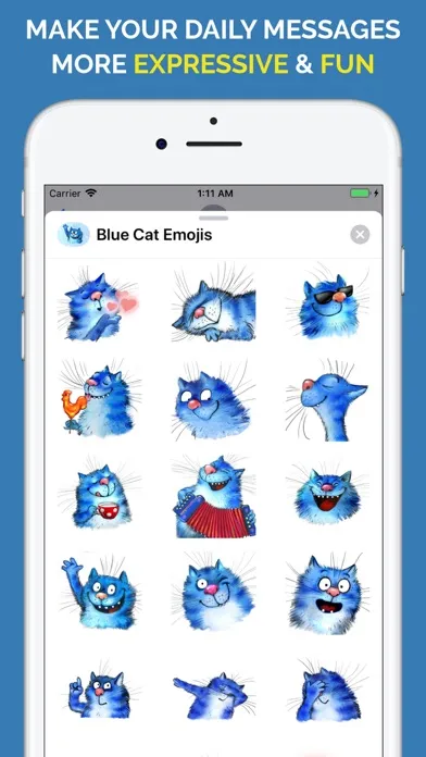 Blue Cat Emojis স্ক্রিনশট
