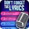 Don't Forget the Lyrics