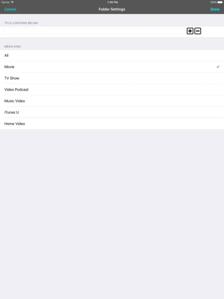 VideoFolder iPad  スクリーンショット