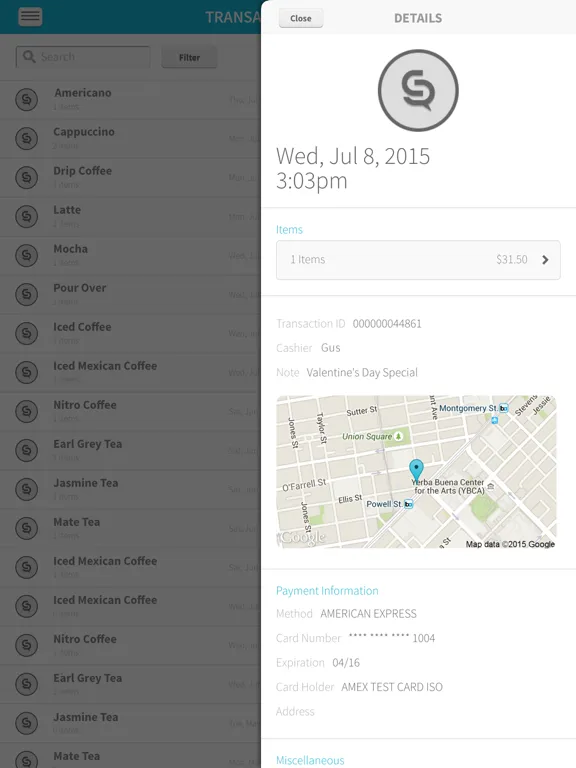 Zrzuty ekranu QuickSwipe P2PE iPad 