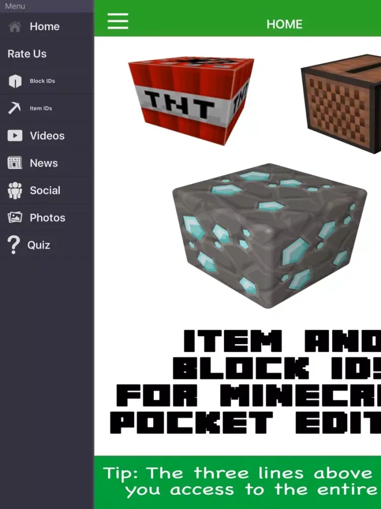 Скриншоты Item and Block IDs For Minecraft Pocket Edition iPad 