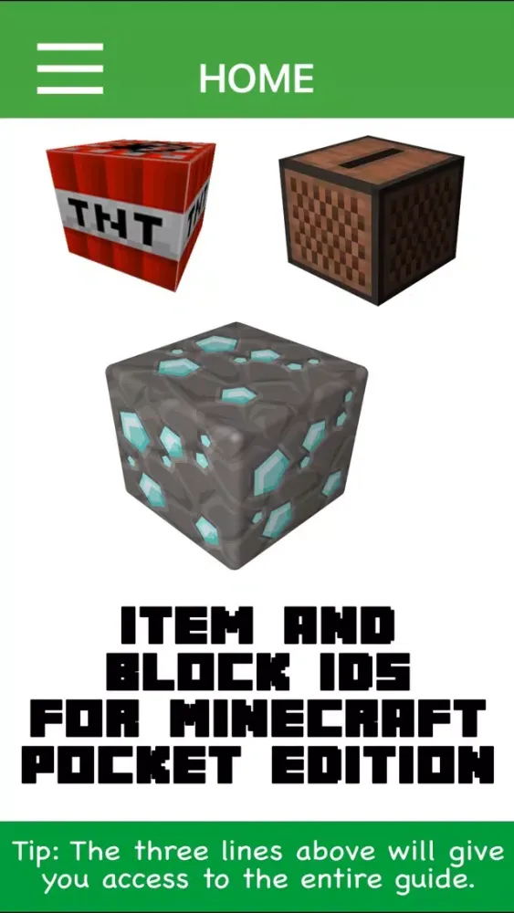 Скриншоты Item and Block IDs For Minecraft Pocket Edition