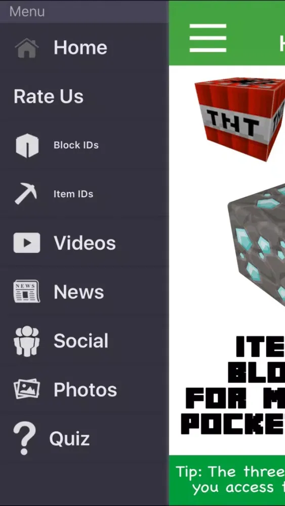 Скриншоты Item and Block IDs For Minecraft Pocket Edition
