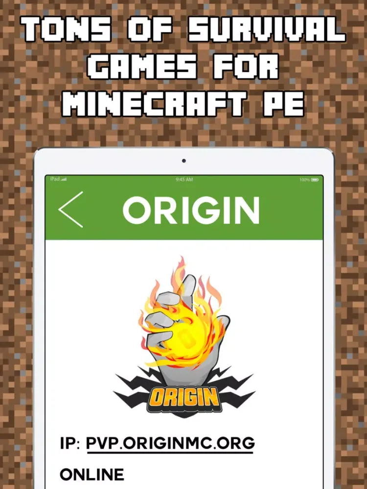 Multiplayer Survival Games for Minecraft Pocket Edition iPad  Ekran Görüntüleri