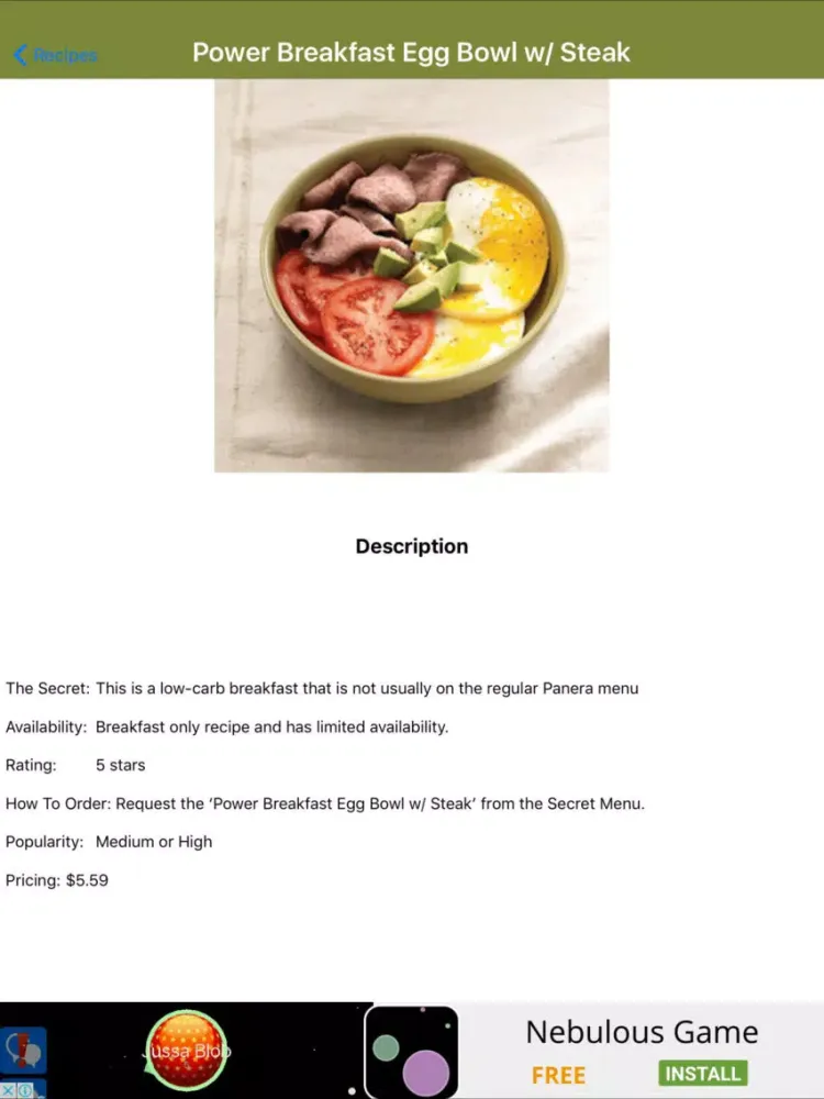 Secret Menu For Panera Bread App iPad  Screenshots