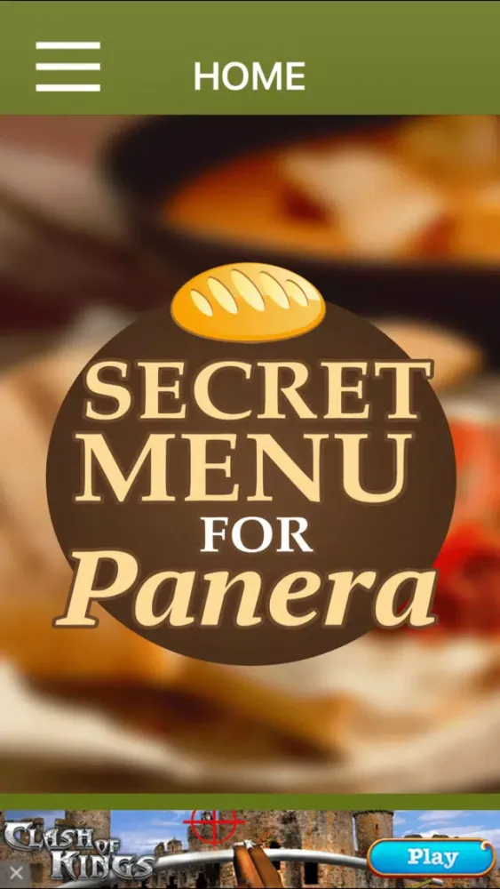 Secret Menu For Panera Bread App Screenshots