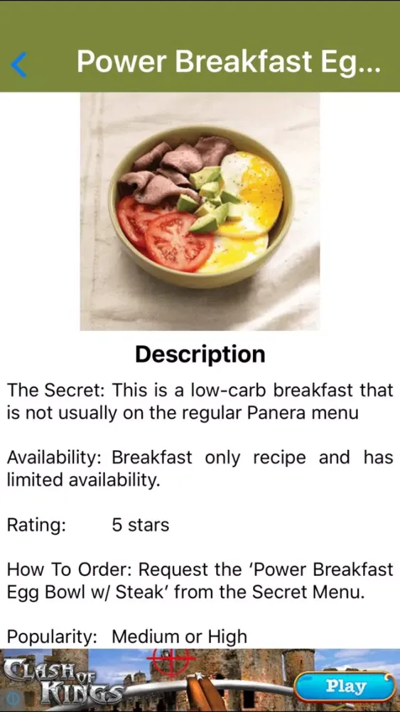 Secret Menu For Panera Bread App Screenshots