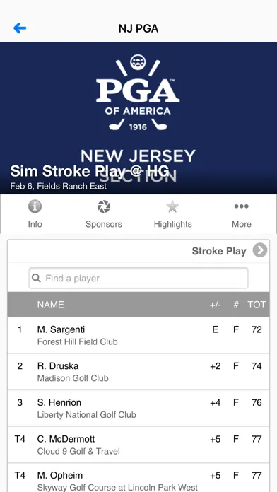 Tangkapan skrin New Jersey Section PGA