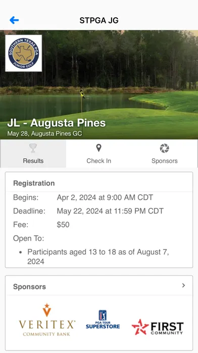 Capturas de tela do Southern Texas PGA Junior Golf