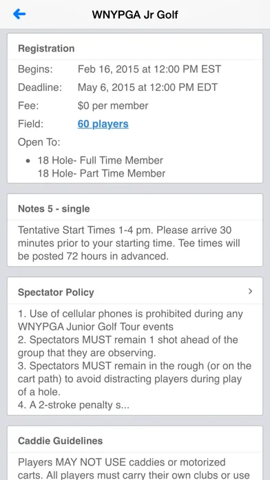 Screenshot di Western New York PGA Jr Tour