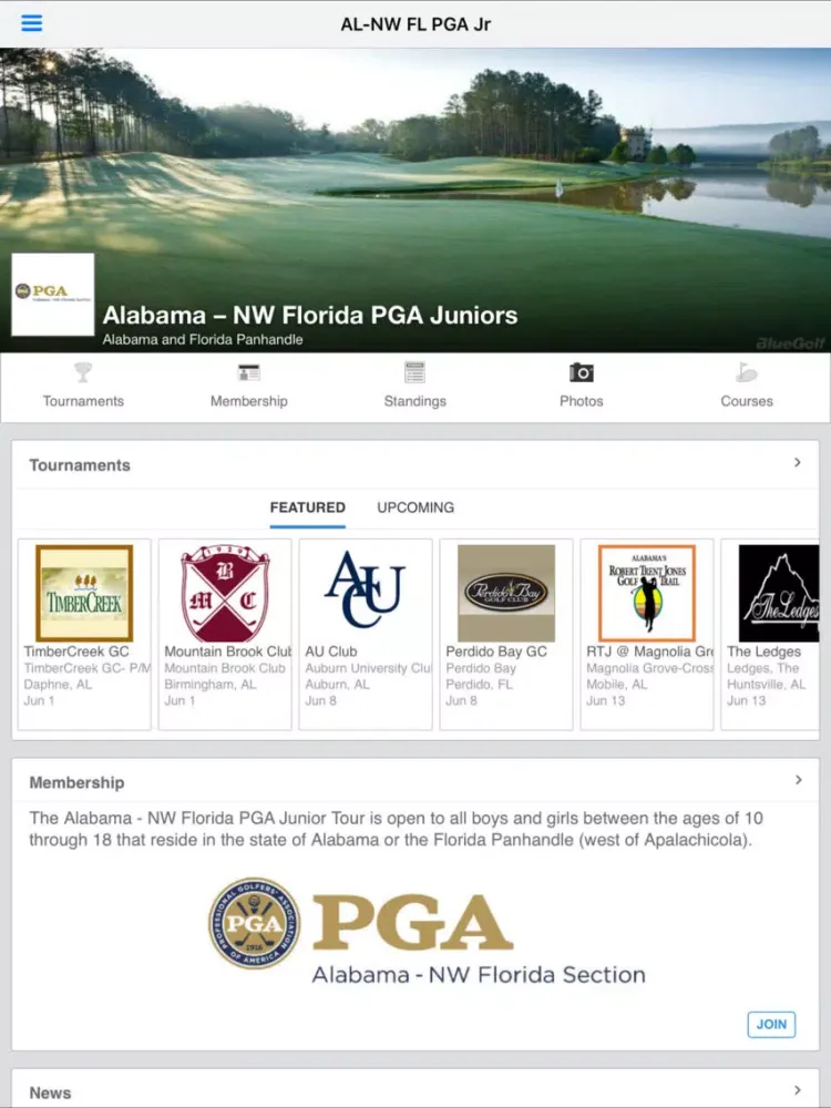 Alabama - NW Florida PGA Jr iPad  Screenshots