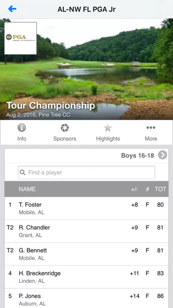 Alabama - NW Florida PGA Jr Screenshots