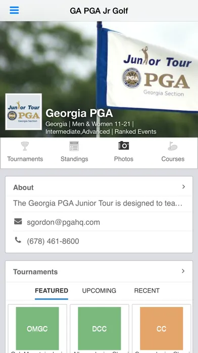 Capturas de pantalla de Georgia PGA Junior Tour