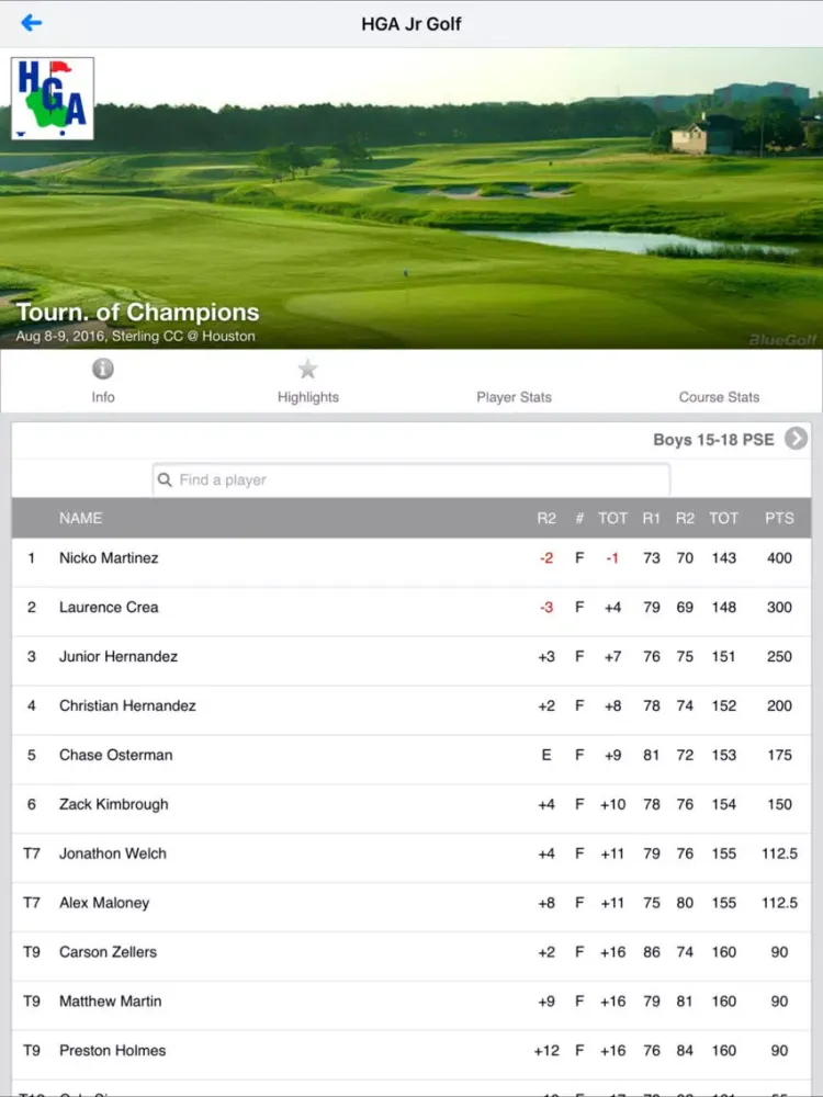 Screenshot di Houston Golf Assoc Jr Golf iPad 