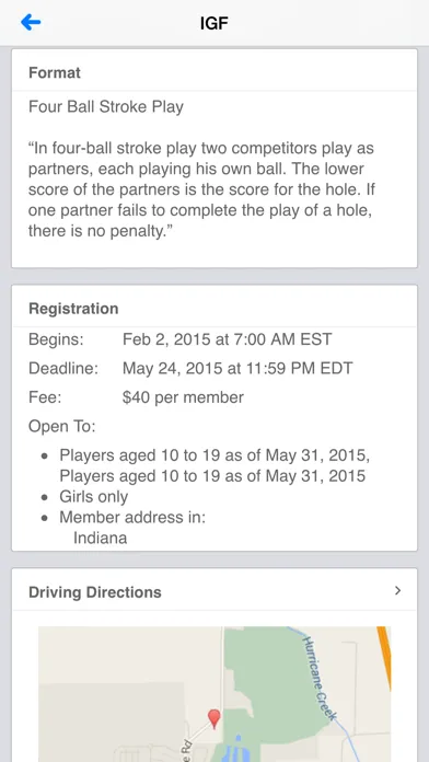 Captures d'écran de Indiana Golf Foundation