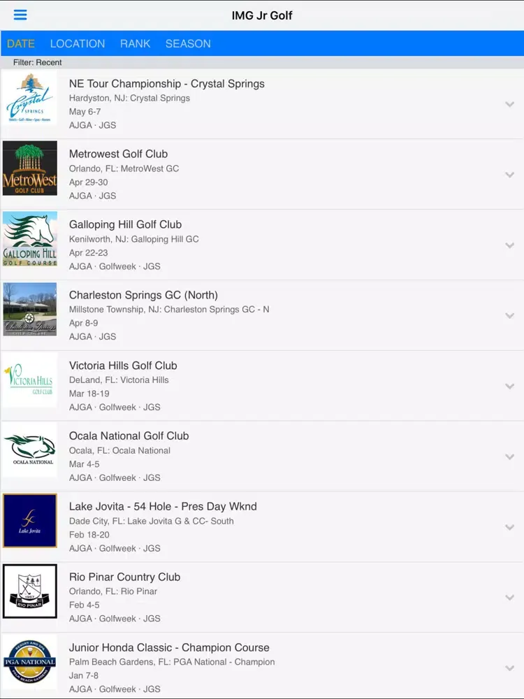 IMG Junior Golf Tour iPad  سکرین شاٹس