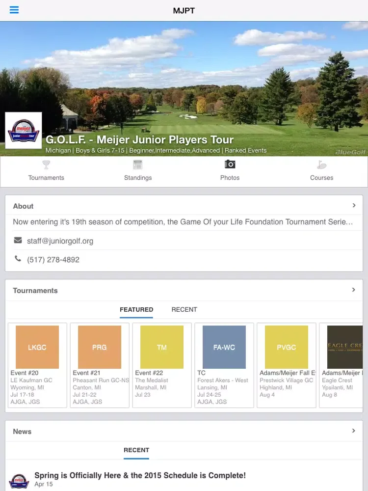 Meijer Junior Players Tour - G.O.L.F. iPad  স্ক্রিনশট