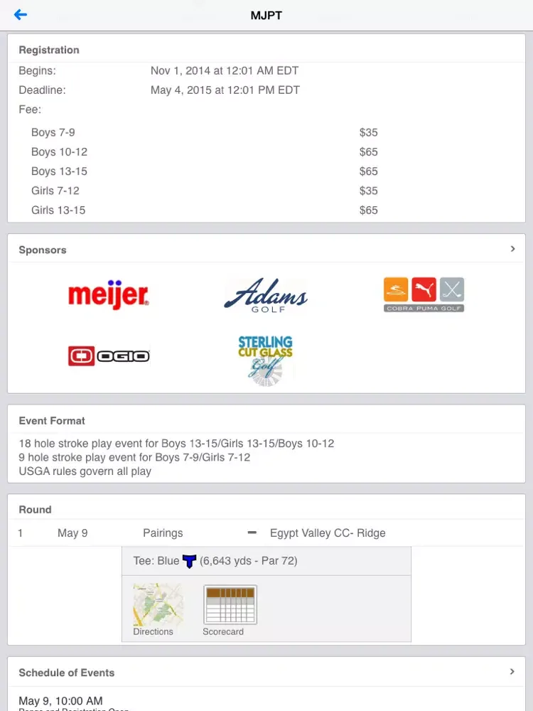 Meijer Junior Players Tour - G.O.L.F. iPad  স্ক্রিনশট