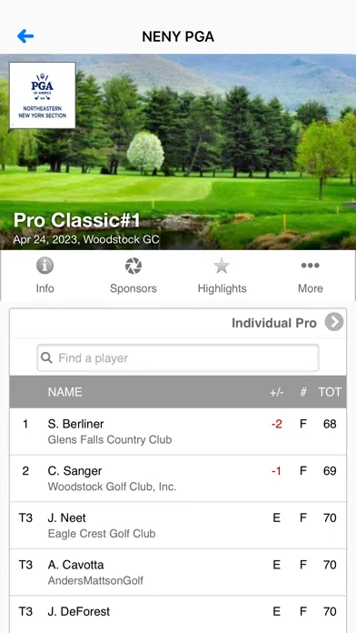 Northeastern NY PGA स्क्रीनशॉट