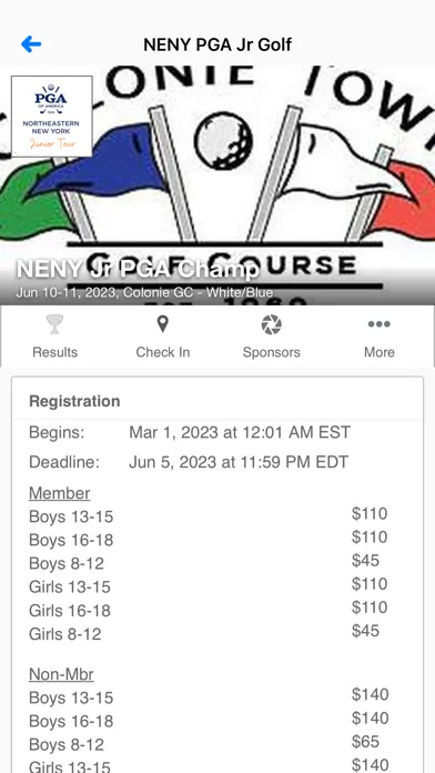 Ảnh chụp màn hình của NE NY PGA Junior Golf