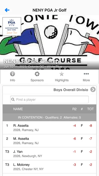 Ảnh chụp màn hình của NE NY PGA Junior Golf