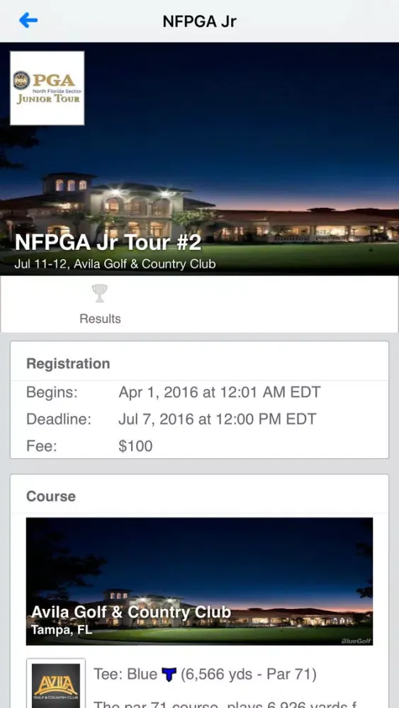 North Florida PGA Junior Tour سکرین شاٹس
