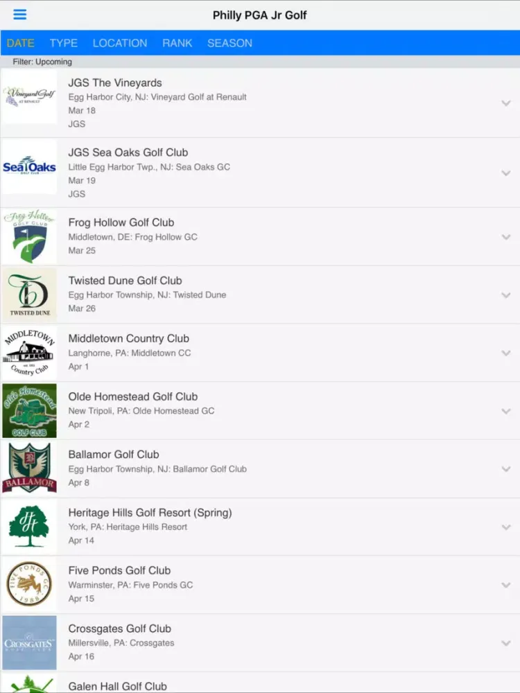Philadelphia PGA Junior Tour iPad  Screenshots