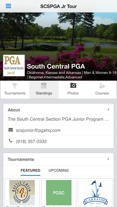 Tangkapan layar South Central Section PGA Jr