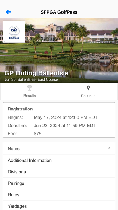 Capturas de tela do South Florida PGA GolfPass