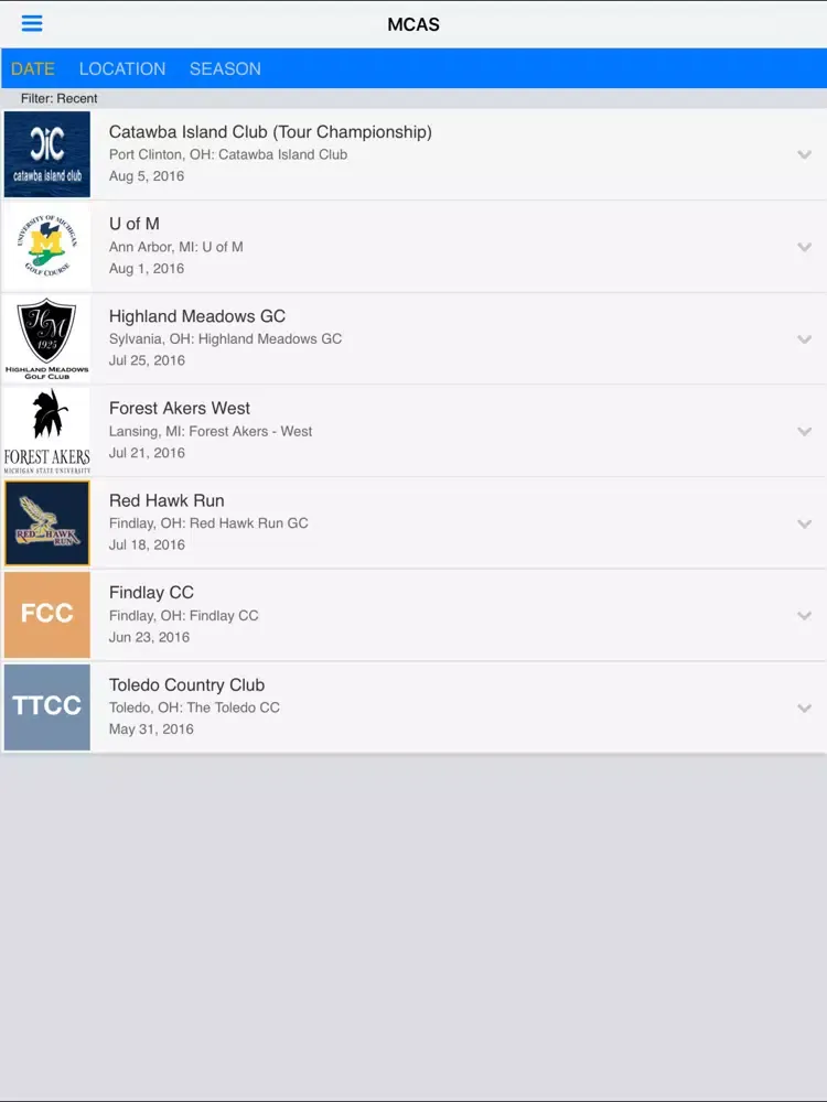 Zrzuty ekranu Midwest Collegiate Amateur Series - G.O.L.F. iPad 