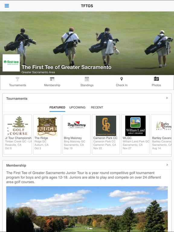Capturas de pantalla de First Tee Greater Sacramento iPad 