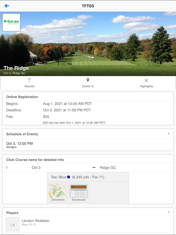 Capturas de pantalla de First Tee Greater Sacramento iPad 