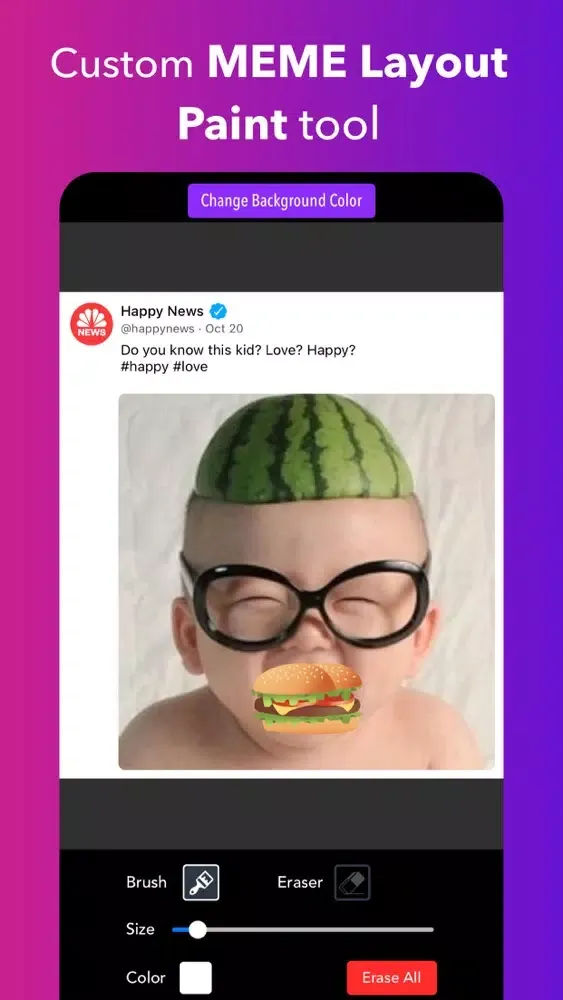Tangkapan skrin MemePad - Meme Maker, Creator