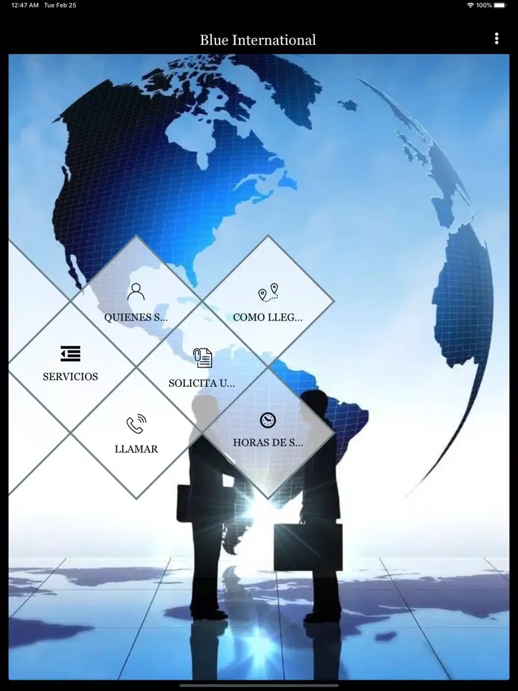 Blue International App iPad  Screenshots
