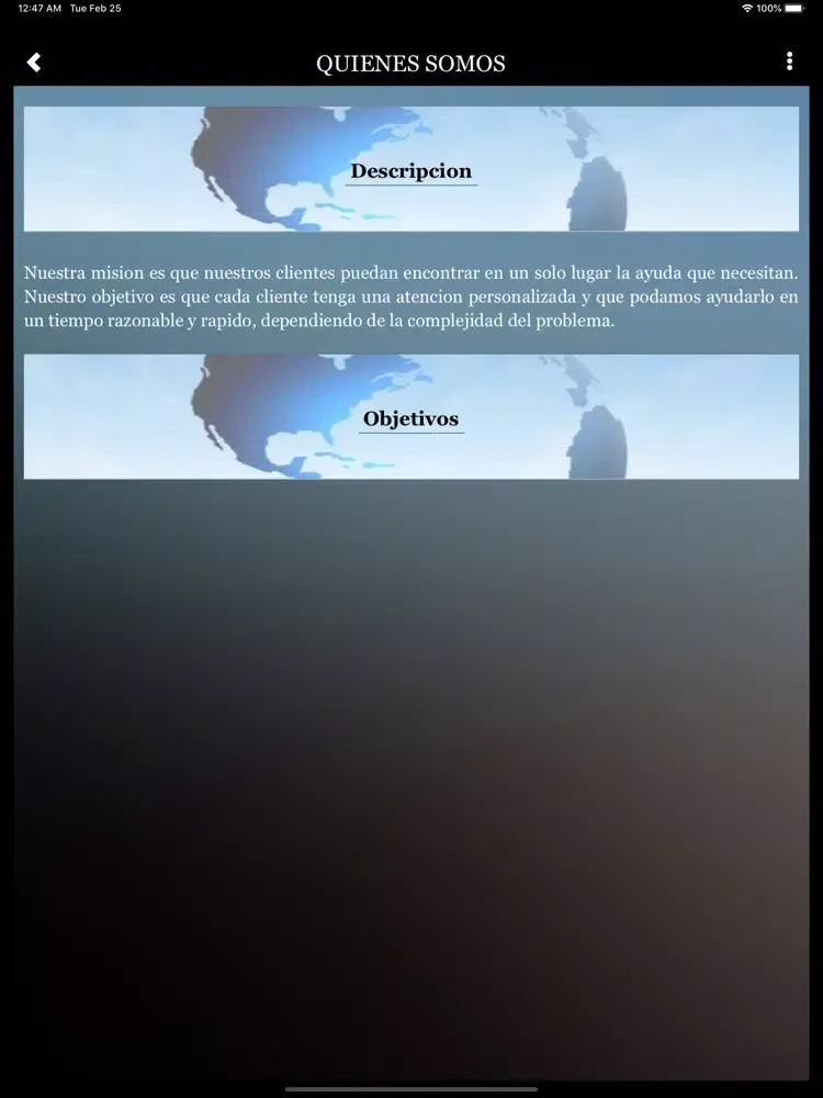 Blue International App iPad  Screenshots