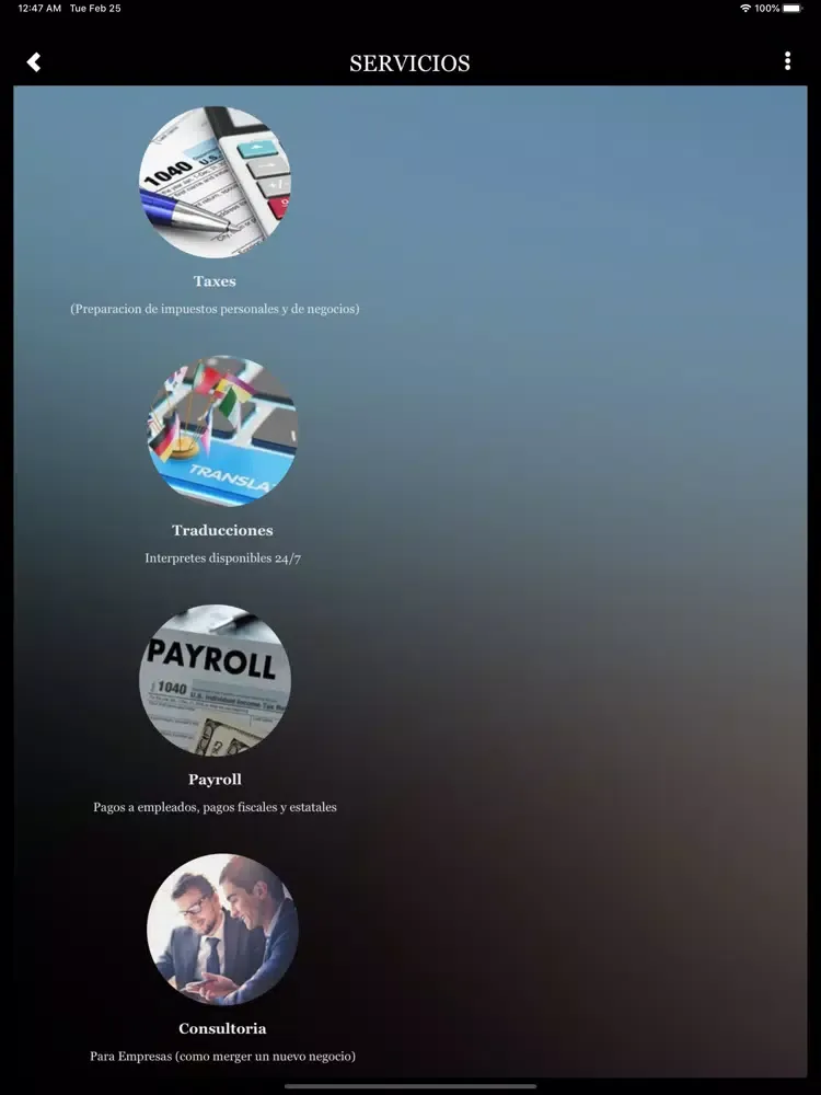 Blue International App iPad  Screenshots