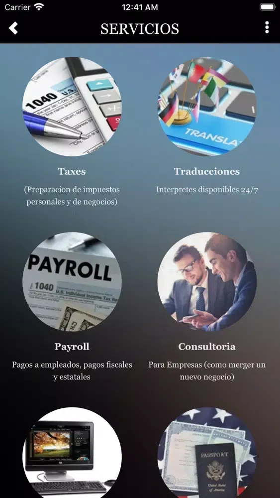 Blue International App Screenshots