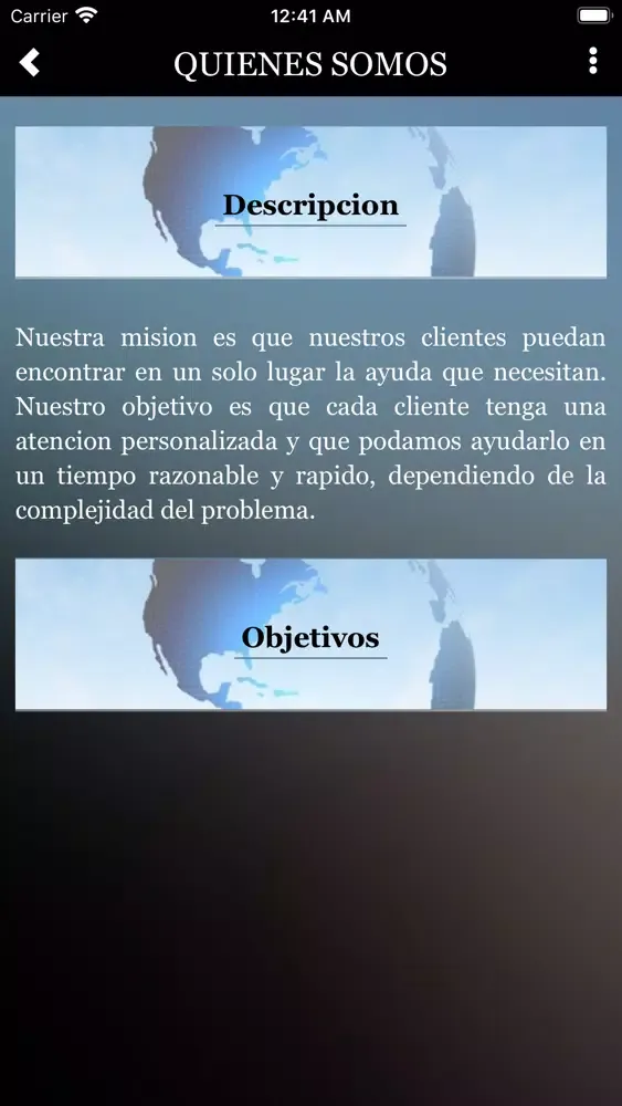 Blue International App Screenshots