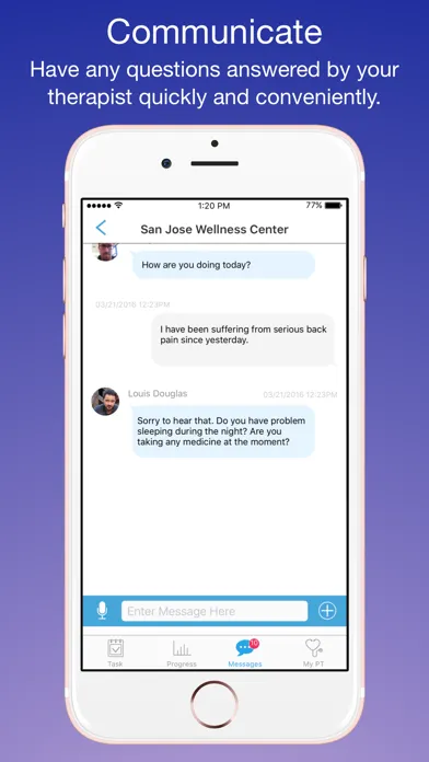 ภาพหน้าจอของ BlueJay Engage – Patient