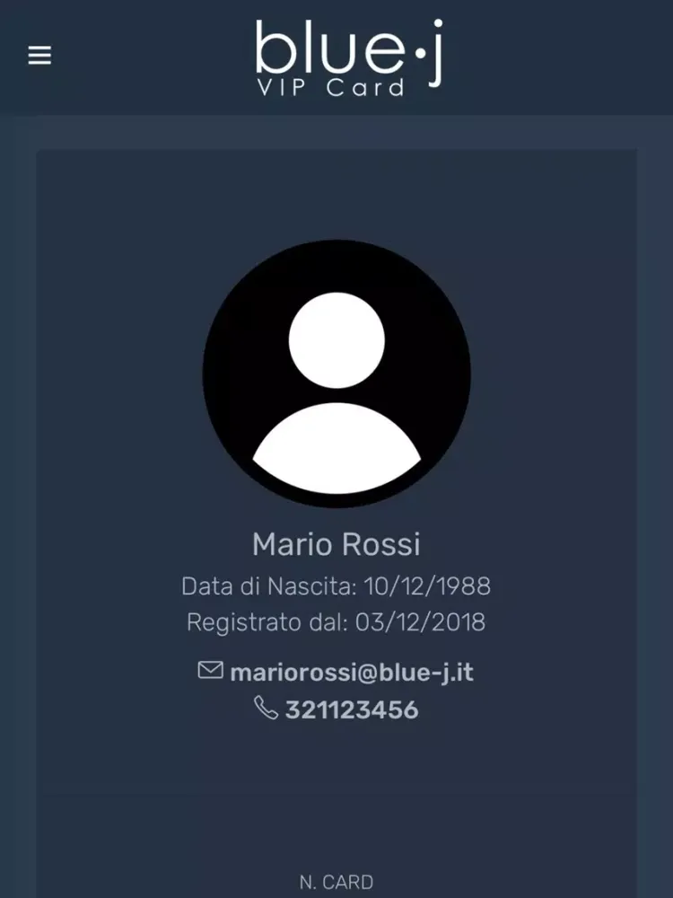 Zrzuty ekranu BlueJ VIP CARD iPad 