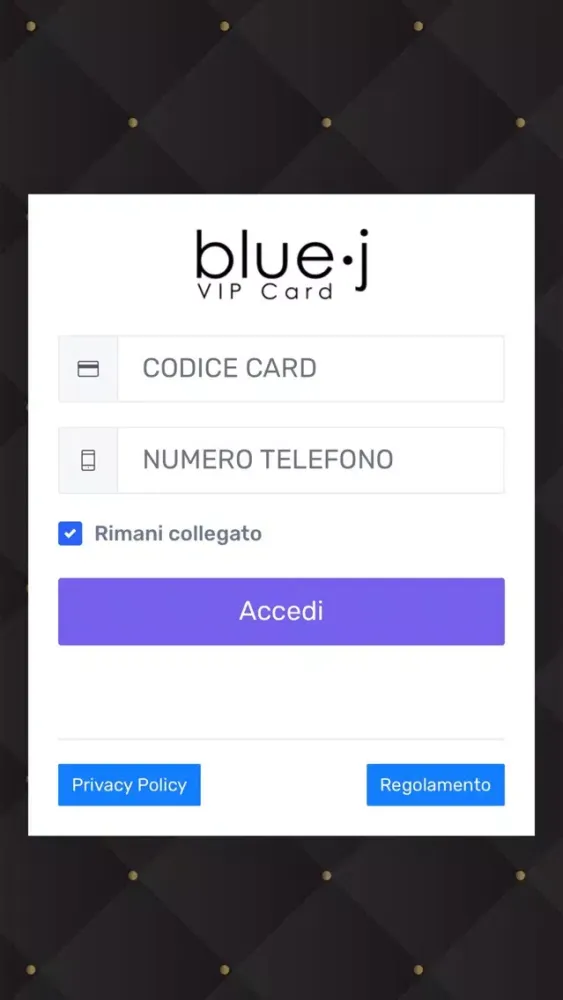 Zrzuty ekranu BlueJ VIP CARD